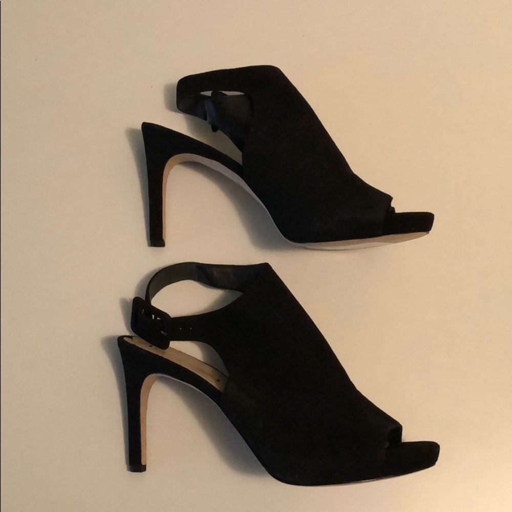 Via Spiga Suede Peep Toe Sandal High Heel